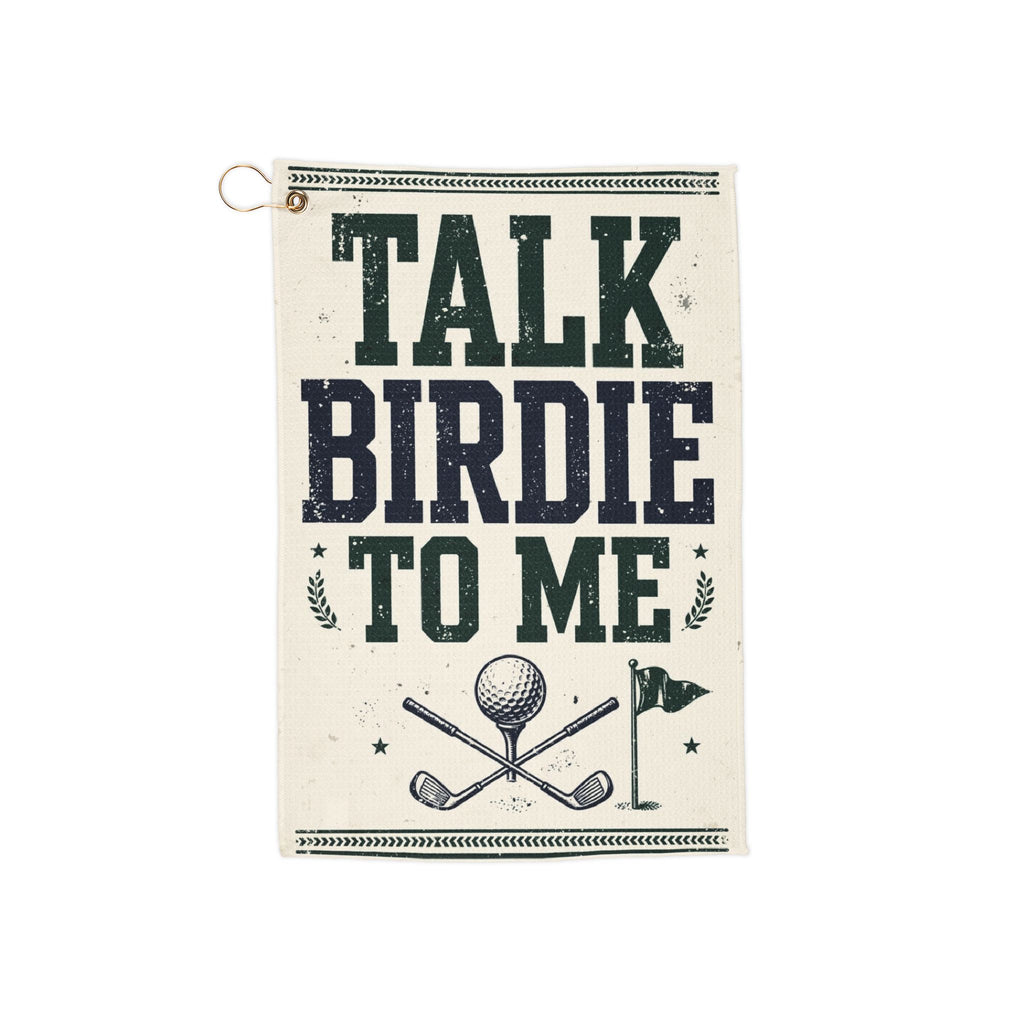 Talk Birdie To Me golf towel by HYTON Golf