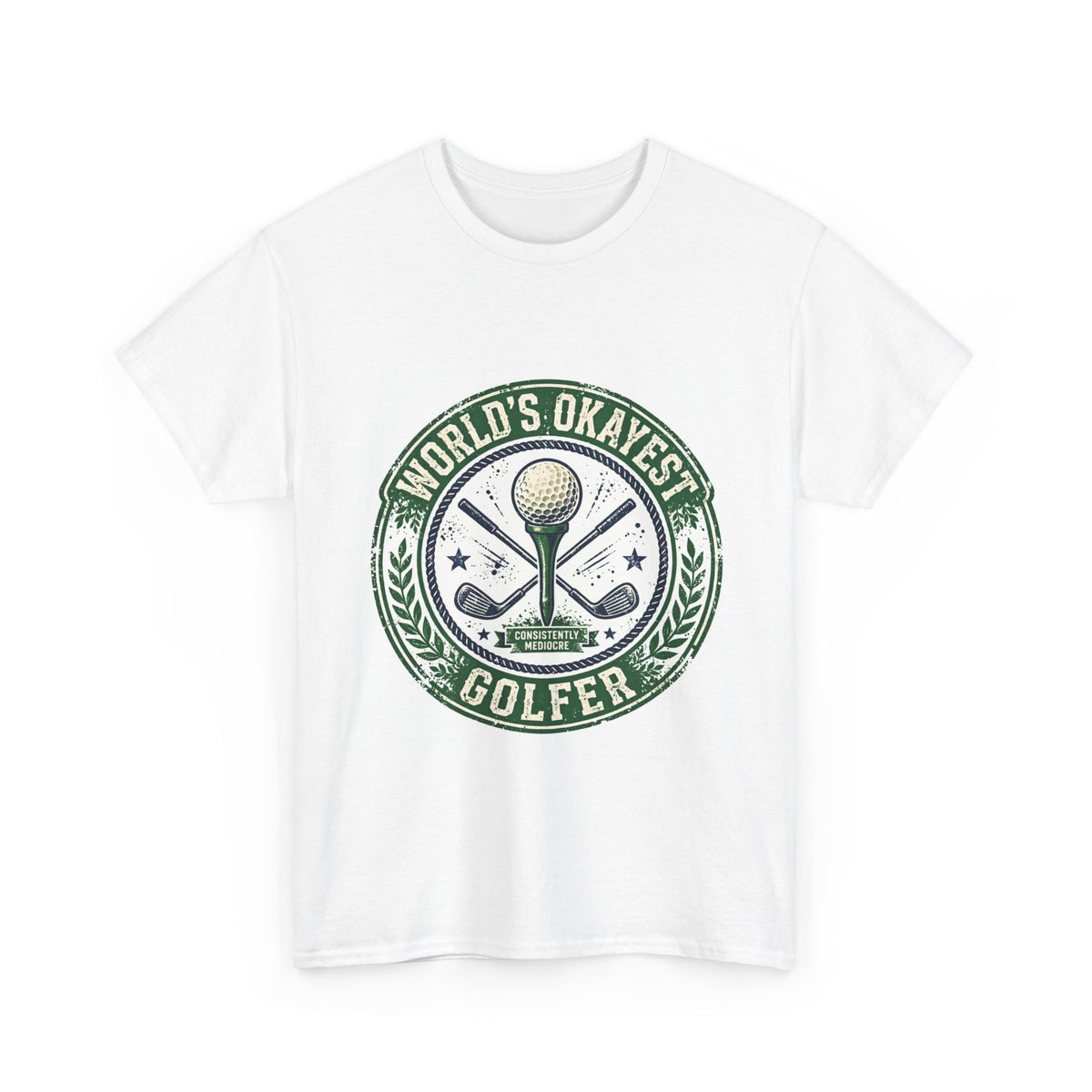 World’s Okayest Golfer T-Shirt – Funny Vintage Golf Badge Tee, Gift for Golf Lovers