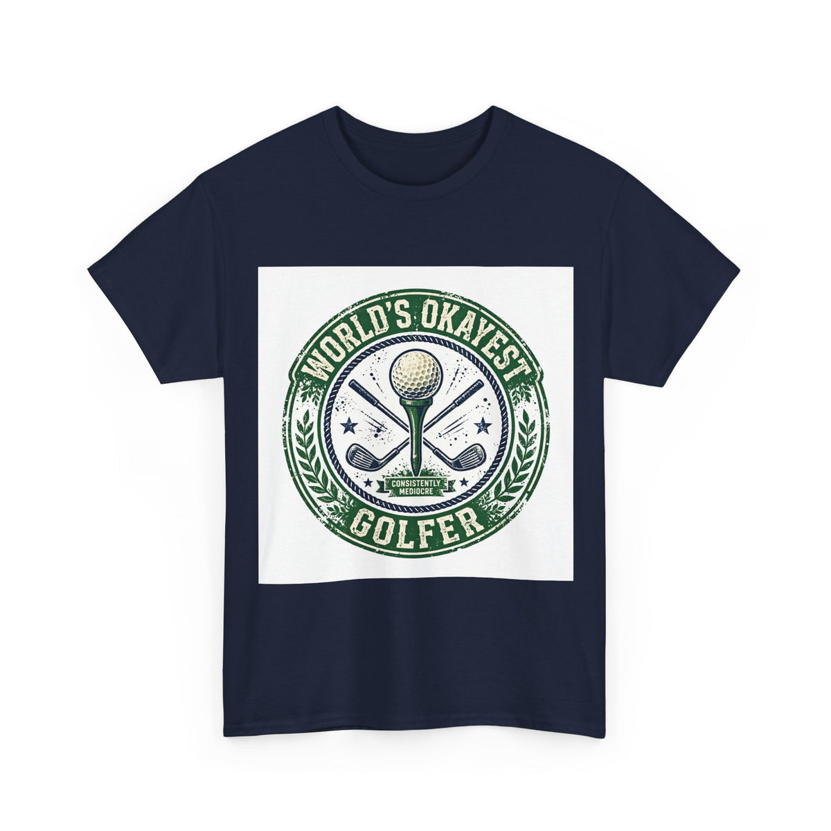 World’s Okayest Golfer T-Shirt – Funny Vintage Golf Badge Tee, Gift for Golf Lovers