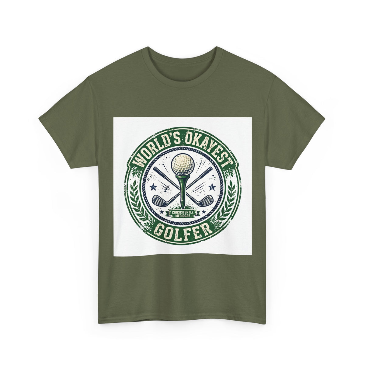 World’s Okayest Golfer T-Shirt – Funny Vintage Golf Badge Tee, Gift for Golf Lovers